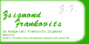 zsigmond frankovits business card